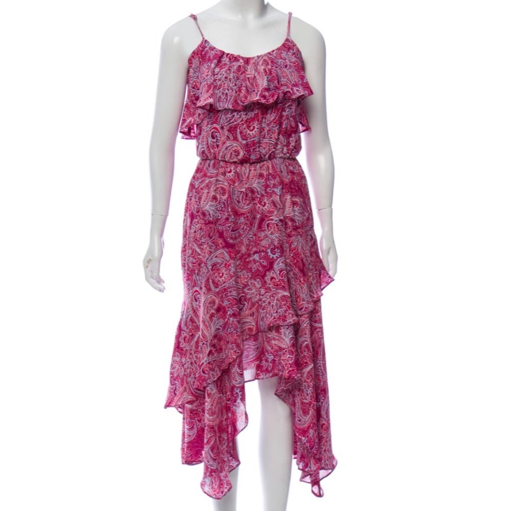 Parker Chiffon Paisley Pink Maxi Dress